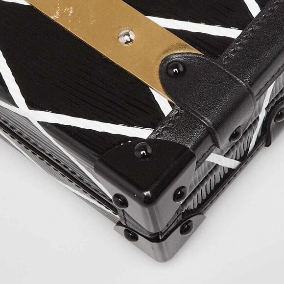 Louis Vuitton Black/White Electric Epi Leather Malletage Petite Malle Bag - Picture 4 of 12